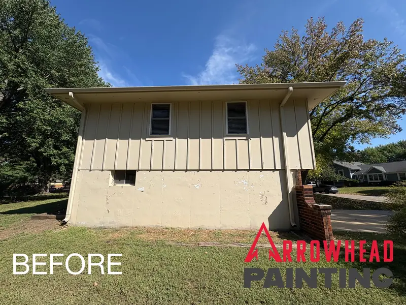 Split-level home before an exterior repaint