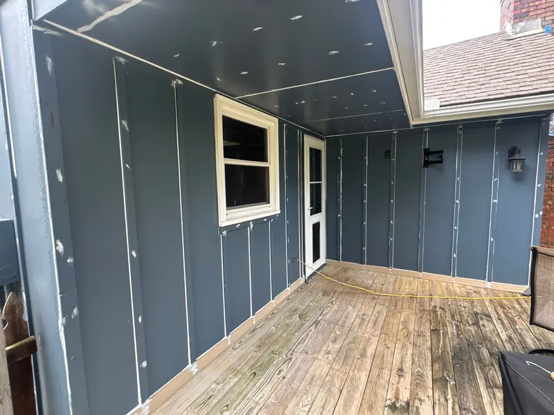 New siding panels installed and caulked during a Kansas City siding repair