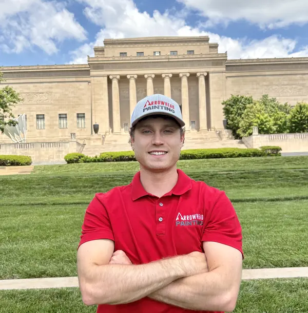 Cade Zerr, owner of Arrowhead Painting, at the Nelson-Atkins Museum