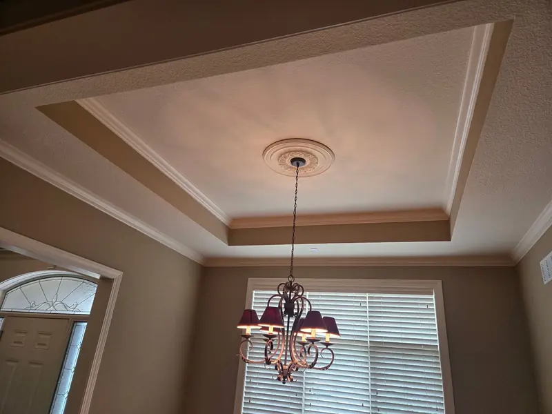 Two-tone tray ceiling with crisp trim lines